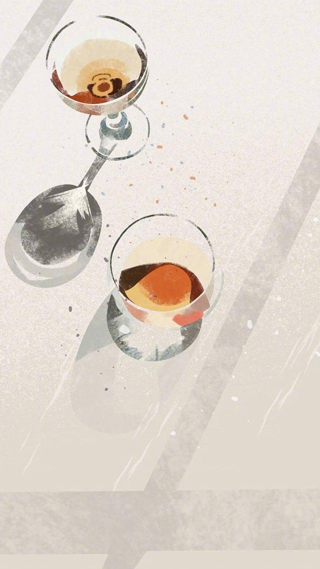 文艺小清新海边手绘插画