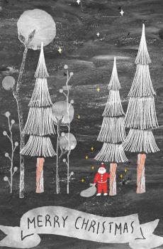 温馨圣诞卡通插画-8