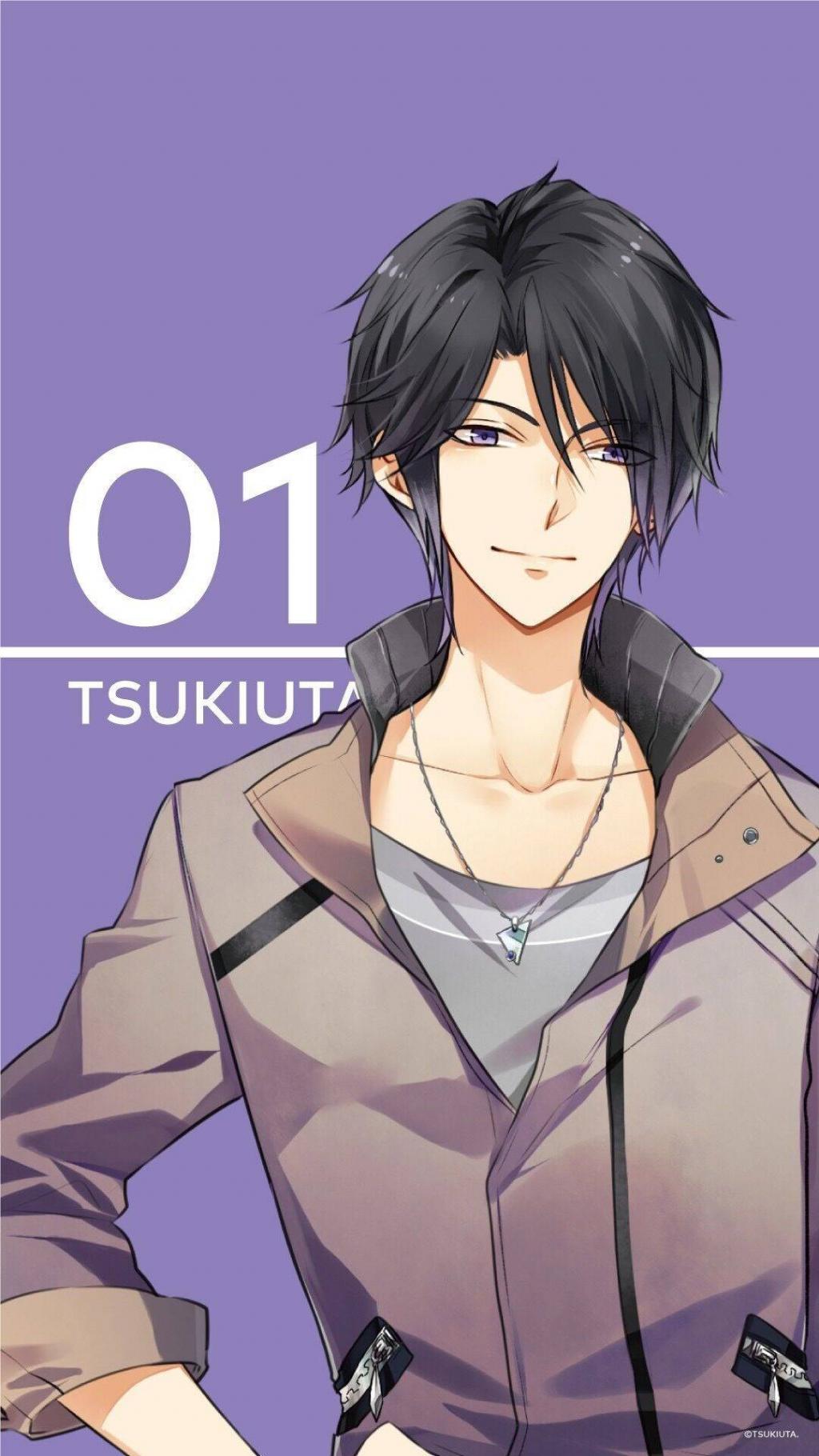 动漫帅哥纯色数字背景