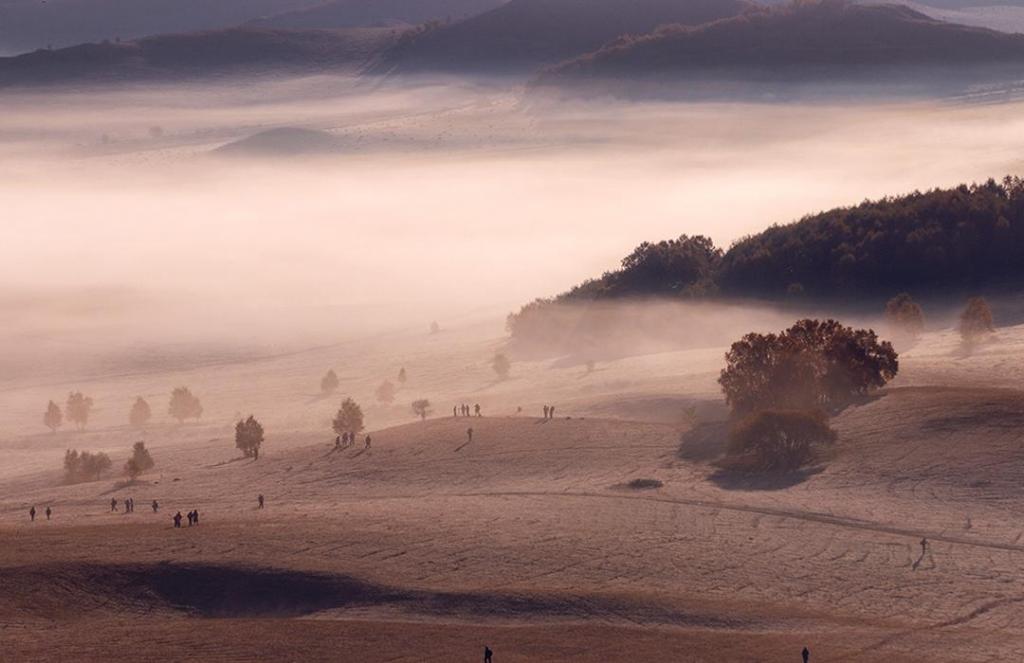 乌兰布的清晨风光美景