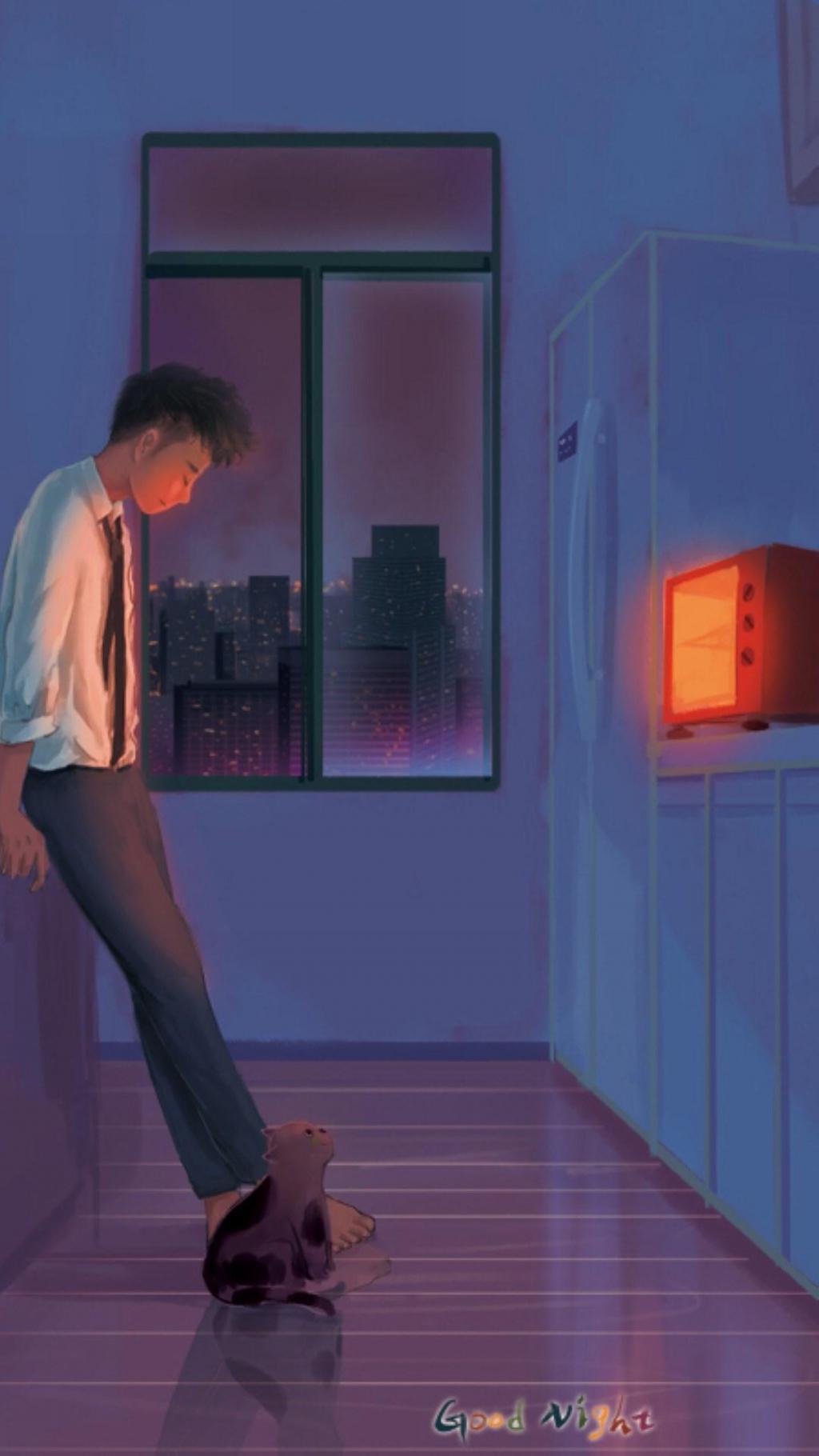 孤独感单身插画