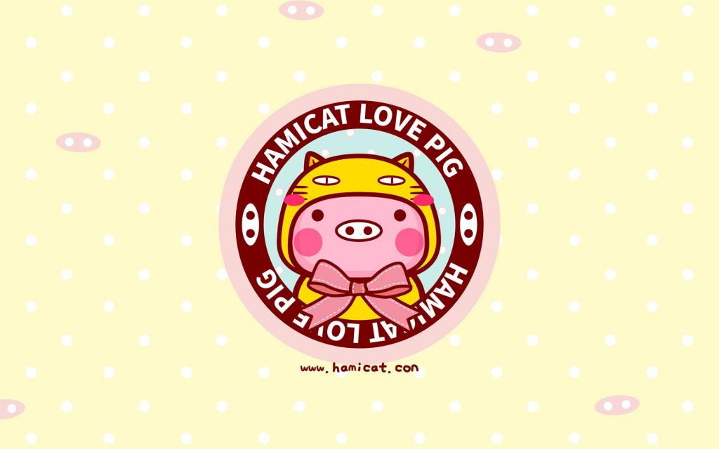 哈咪猫与小猪可爱卡通图片