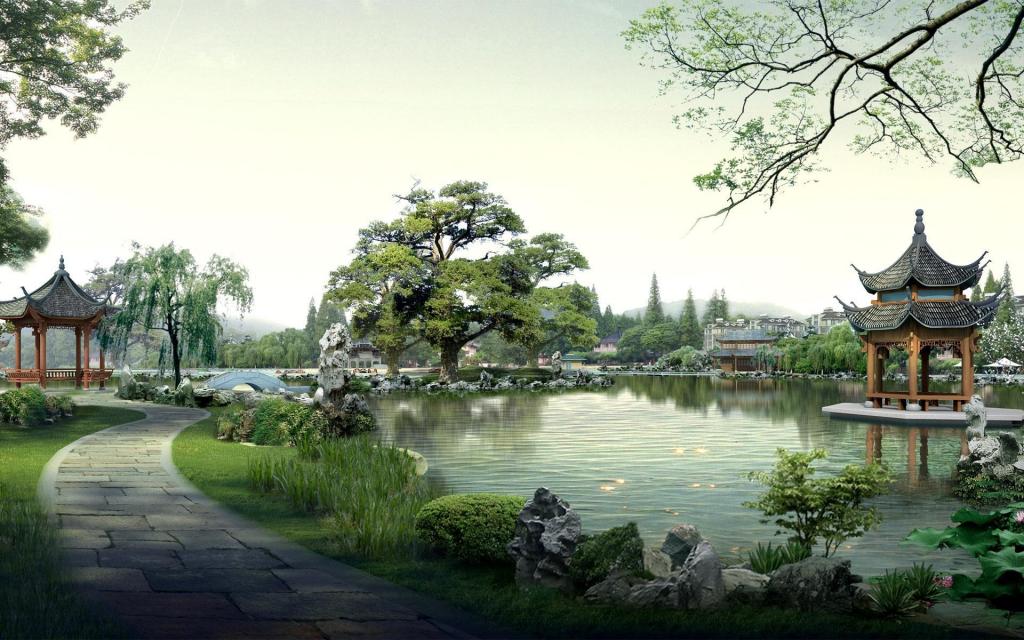 3D风光建筑园林效果