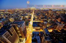 繁华美丽的曼哈顿城市夜景