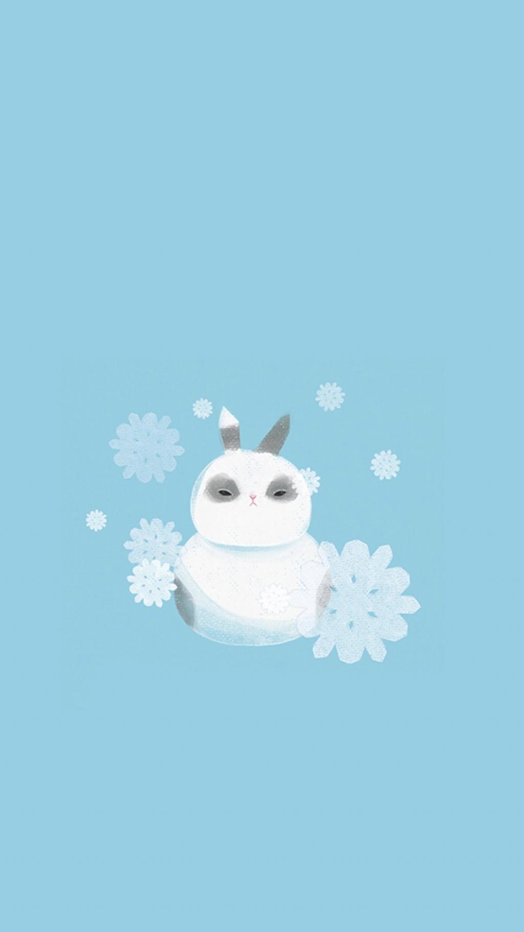 文艺手绘卡通萌兔子