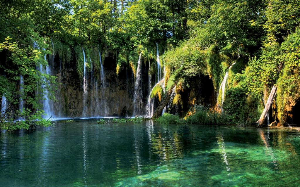 林间小瀑布护眼壁纸