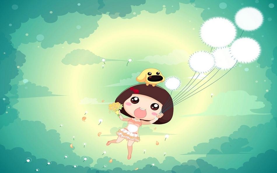 麦拉风美丽婚纱可爱卡通