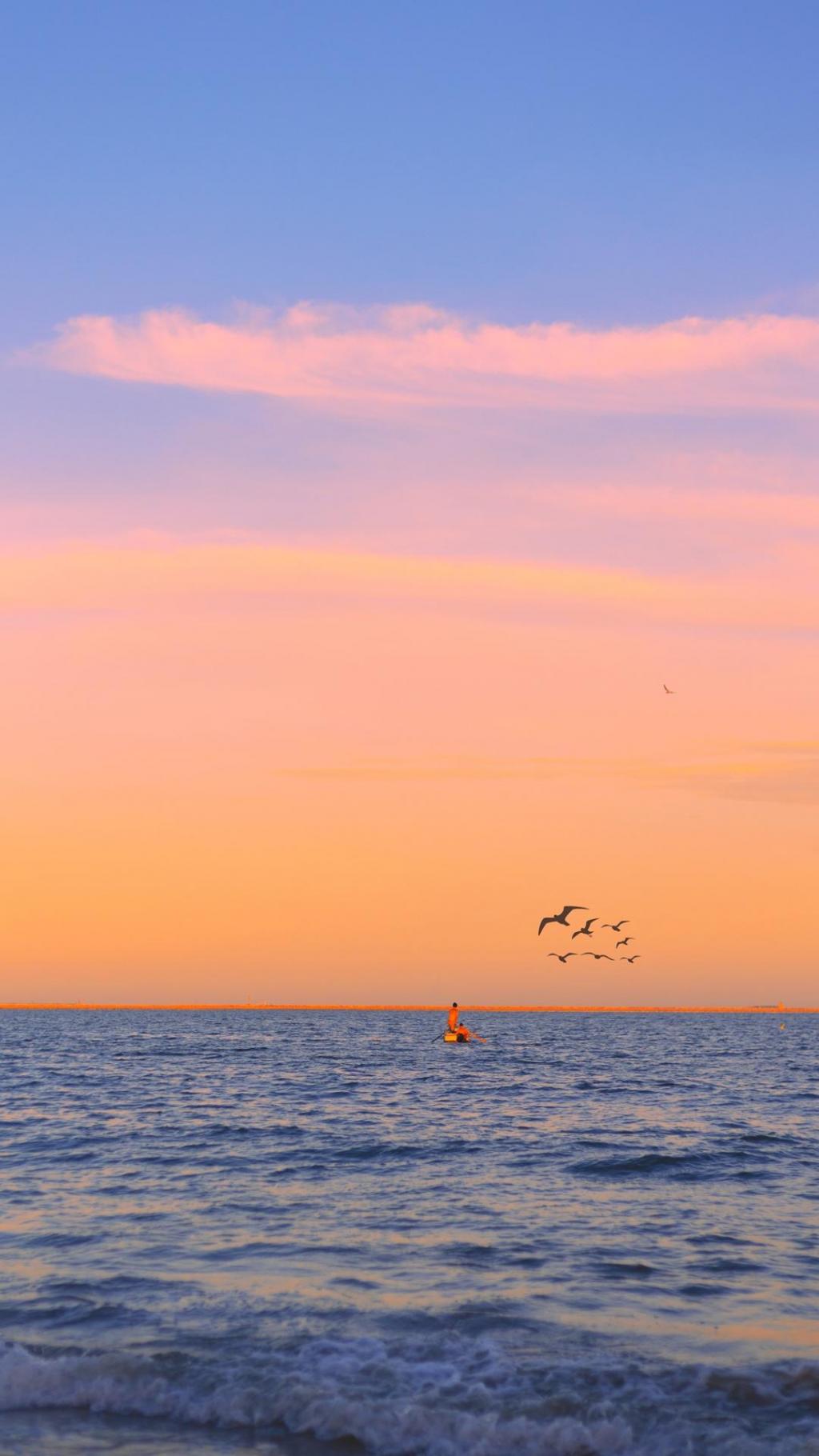 黄昏中的大海唯美风景写真