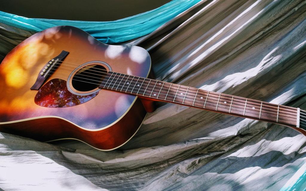 手持一把吉他流放出淡淡的忧伤