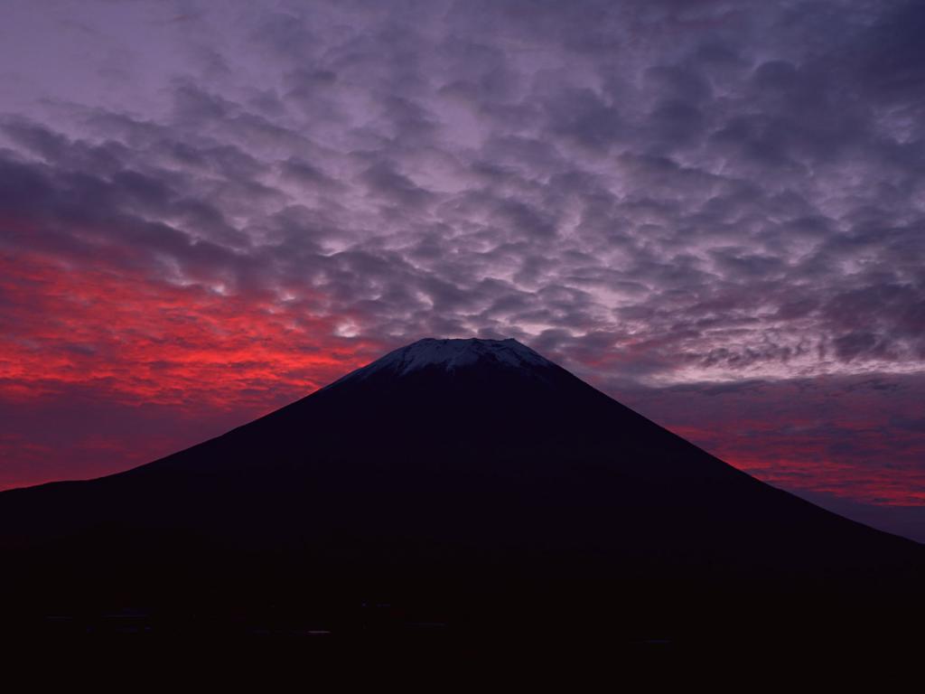 富士山红霞风景