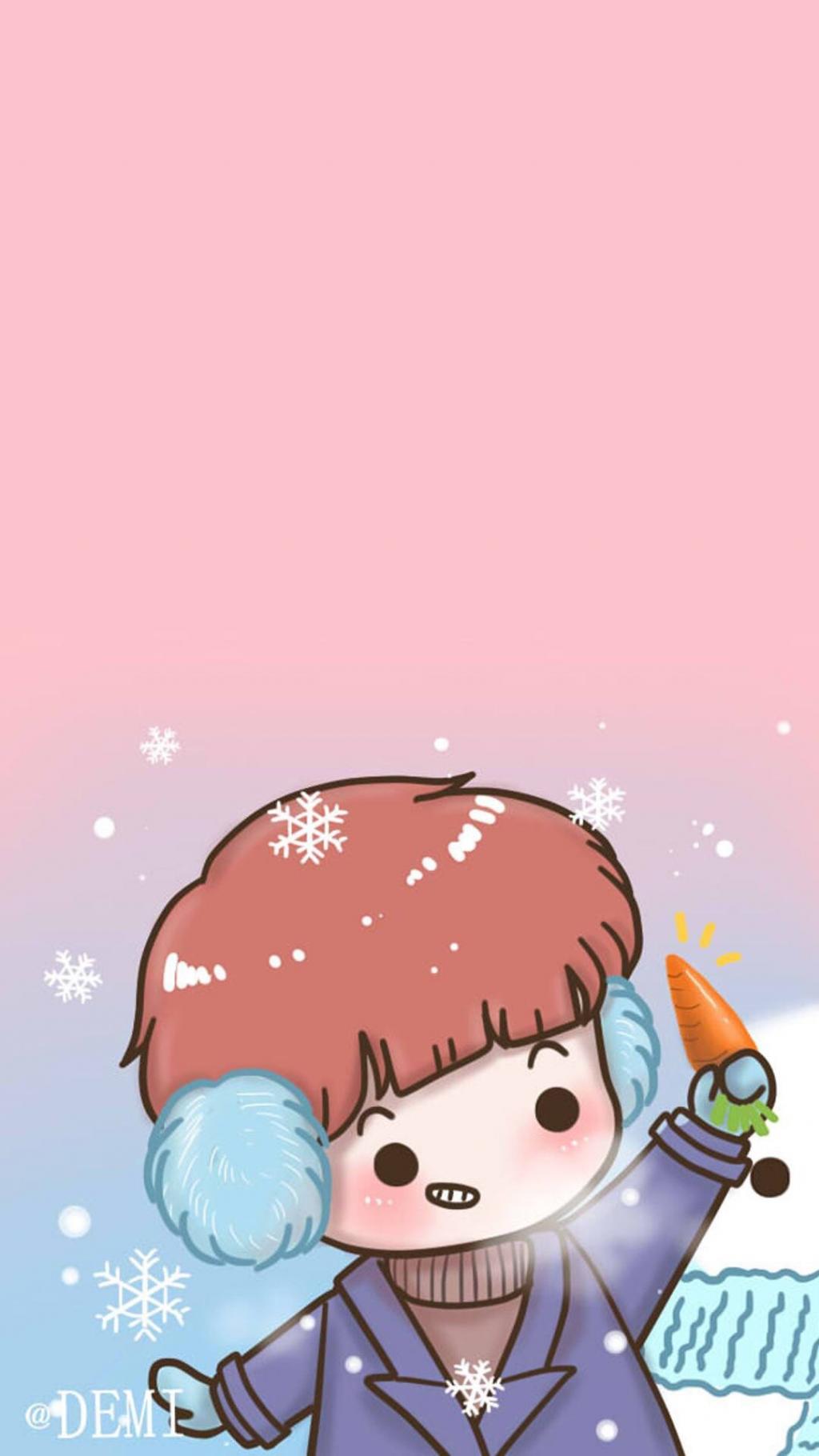 可爱卡通情侣一左一右圣诞插画