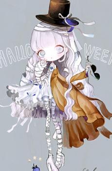 万圣节女孩插画