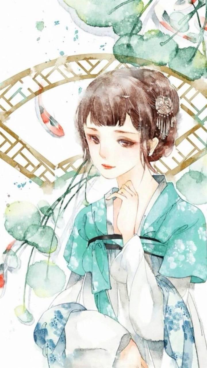 手绘古风美女