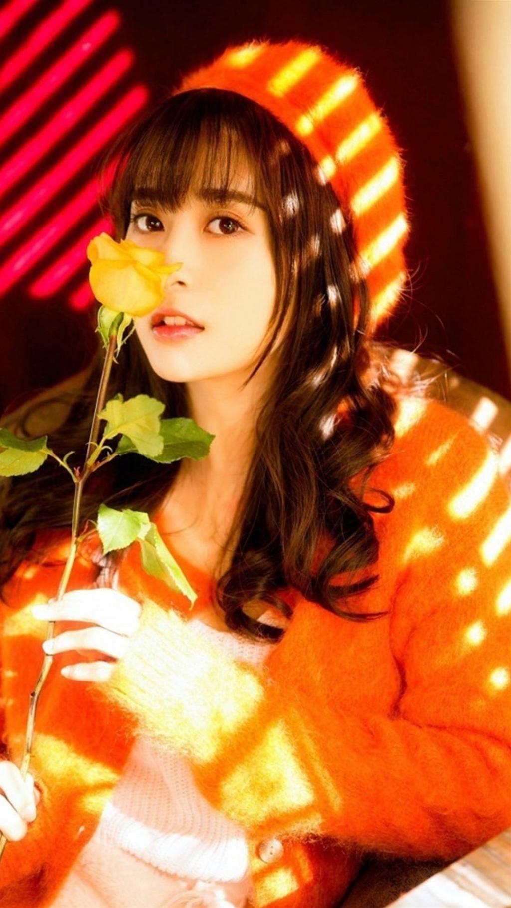 橙色系温暖萌妹子