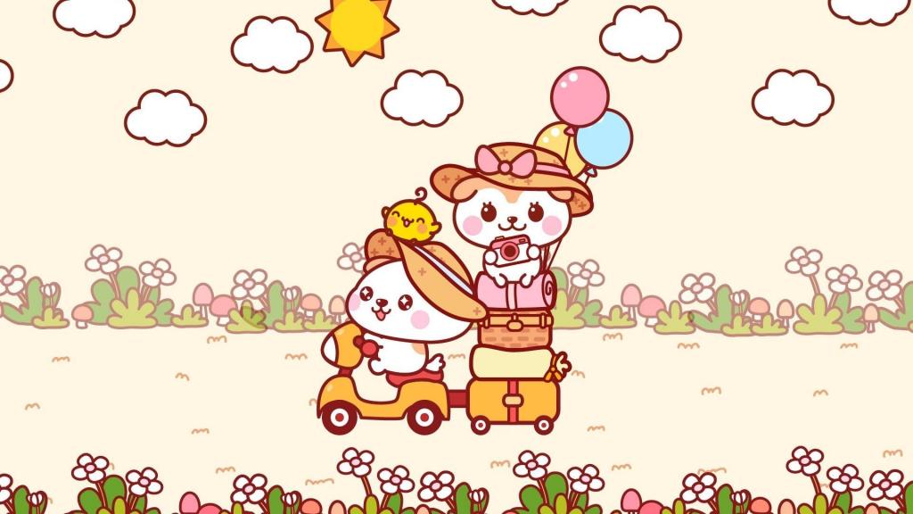 和秋田君一起春游卡通