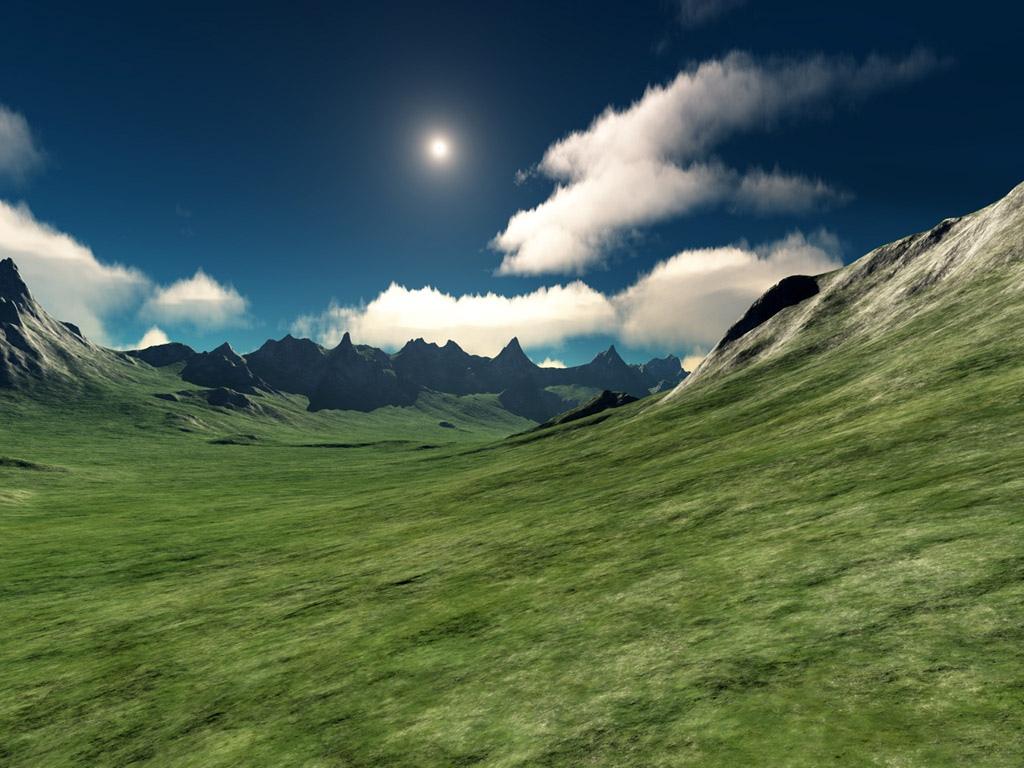 田园上空飘着红霞云朵