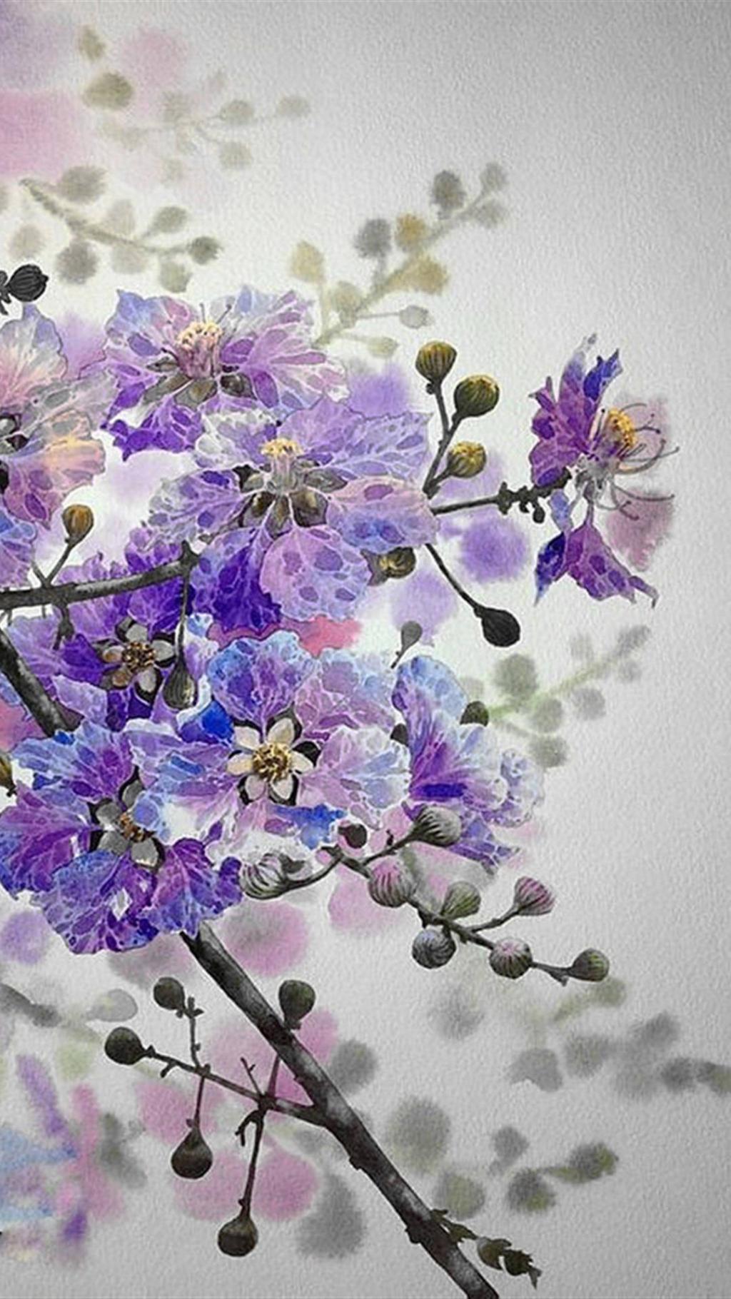 泰国Kitipong Ti水彩画花朵