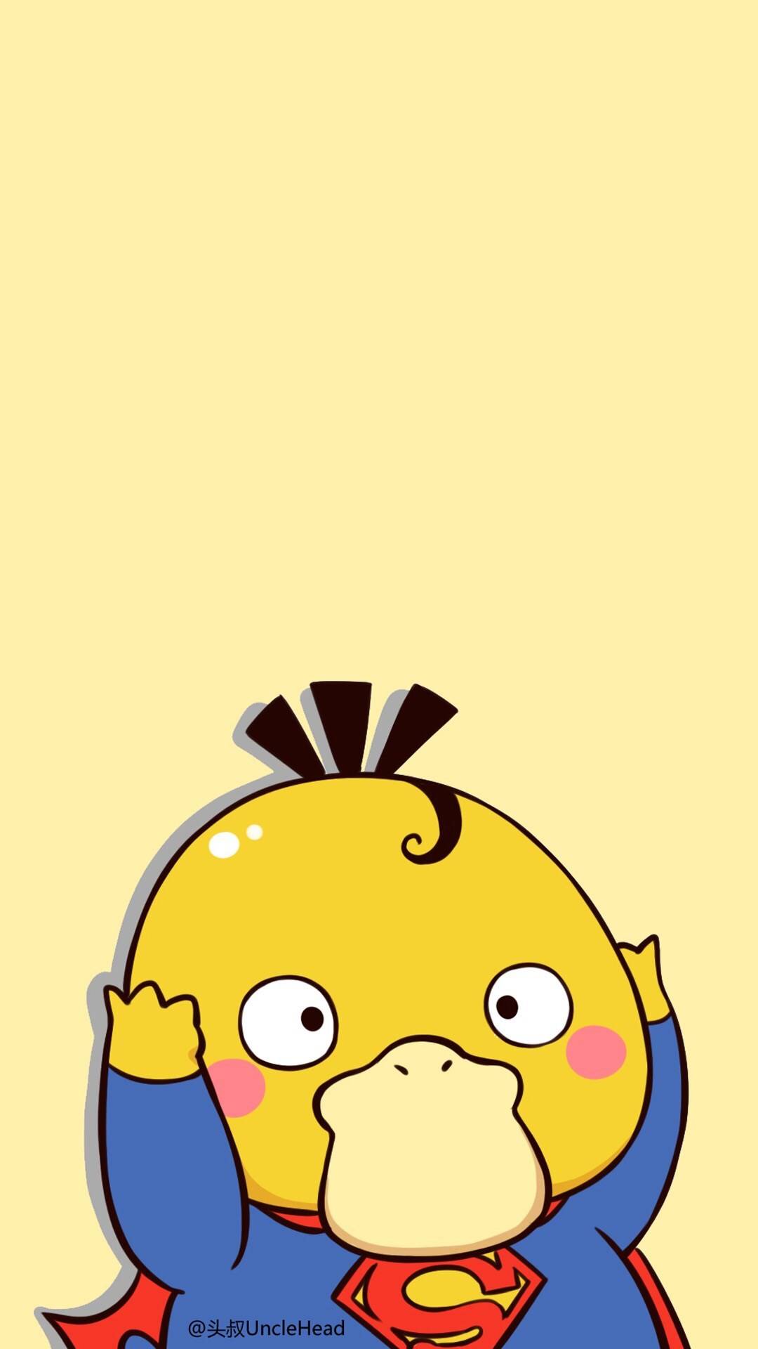 可爱可达鸭背景