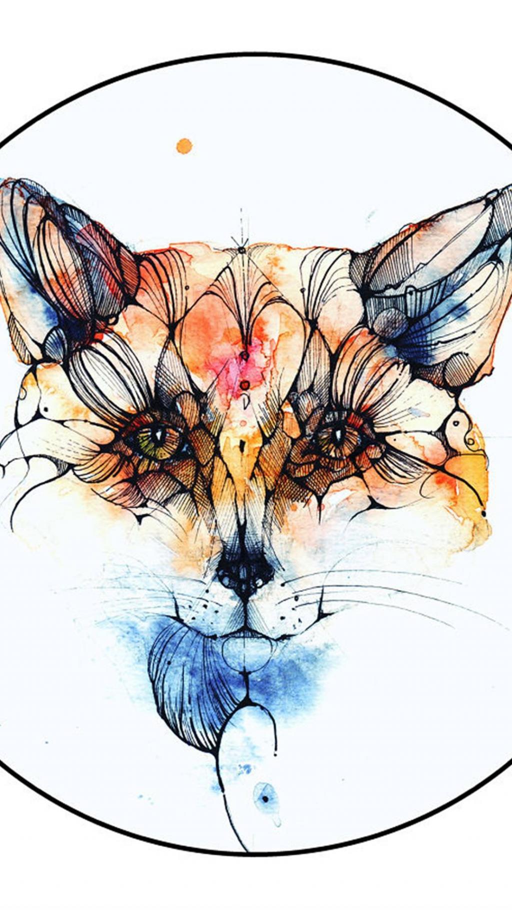 个性彩色动物手绘