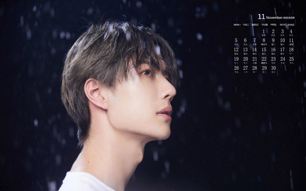 2018年11月王一博时尚写真日历