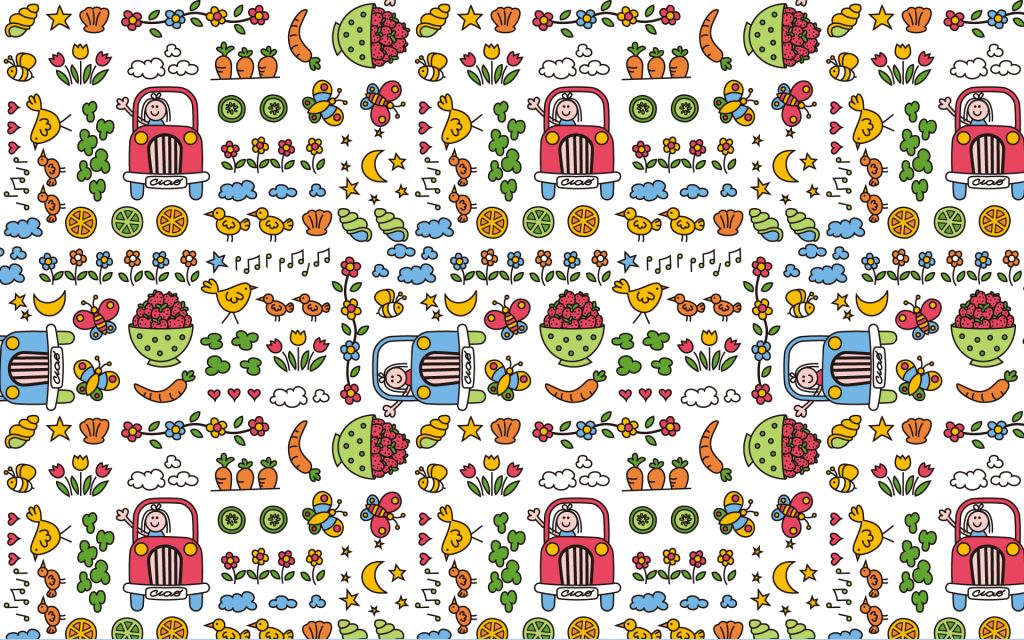 可爱卡通平铺背景