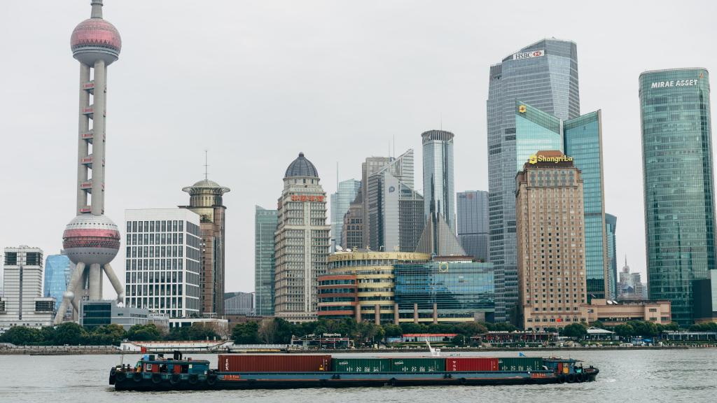 繁华都市上海东方明珠自然景观