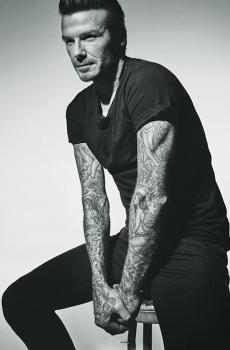 足球明星贝克汉姆黑白写真-4
