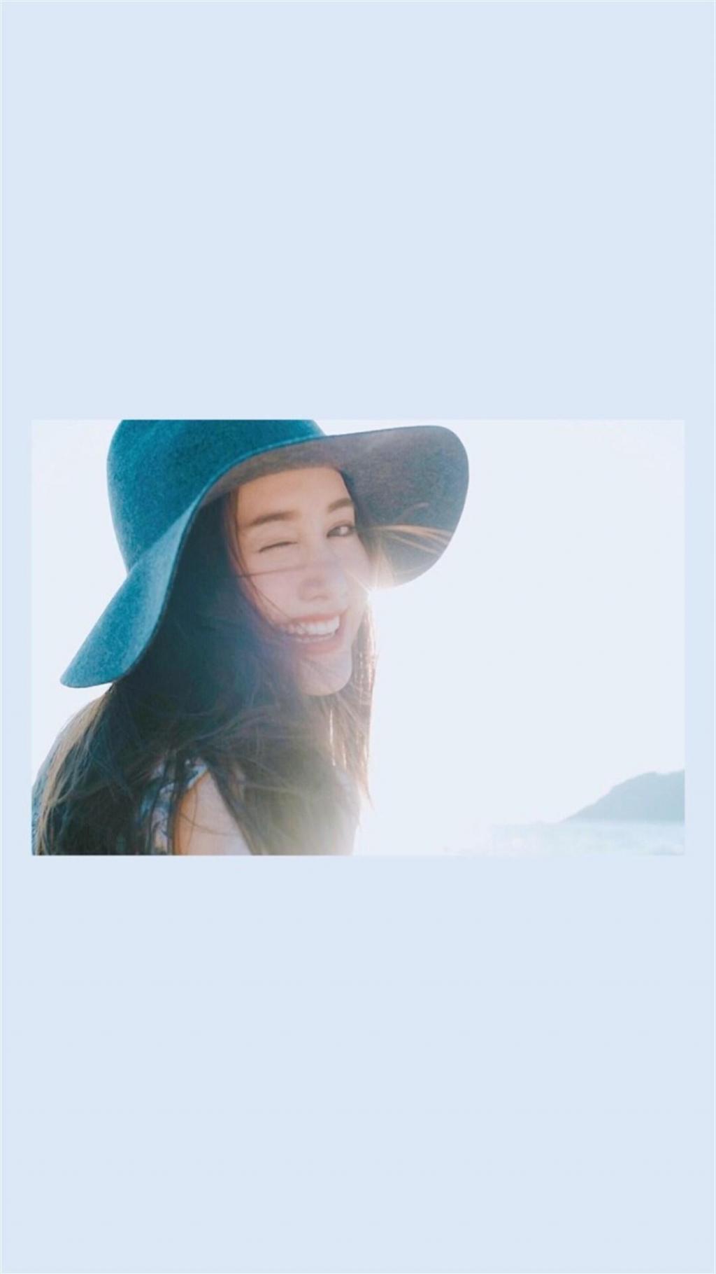 美女人像纯色锁屏