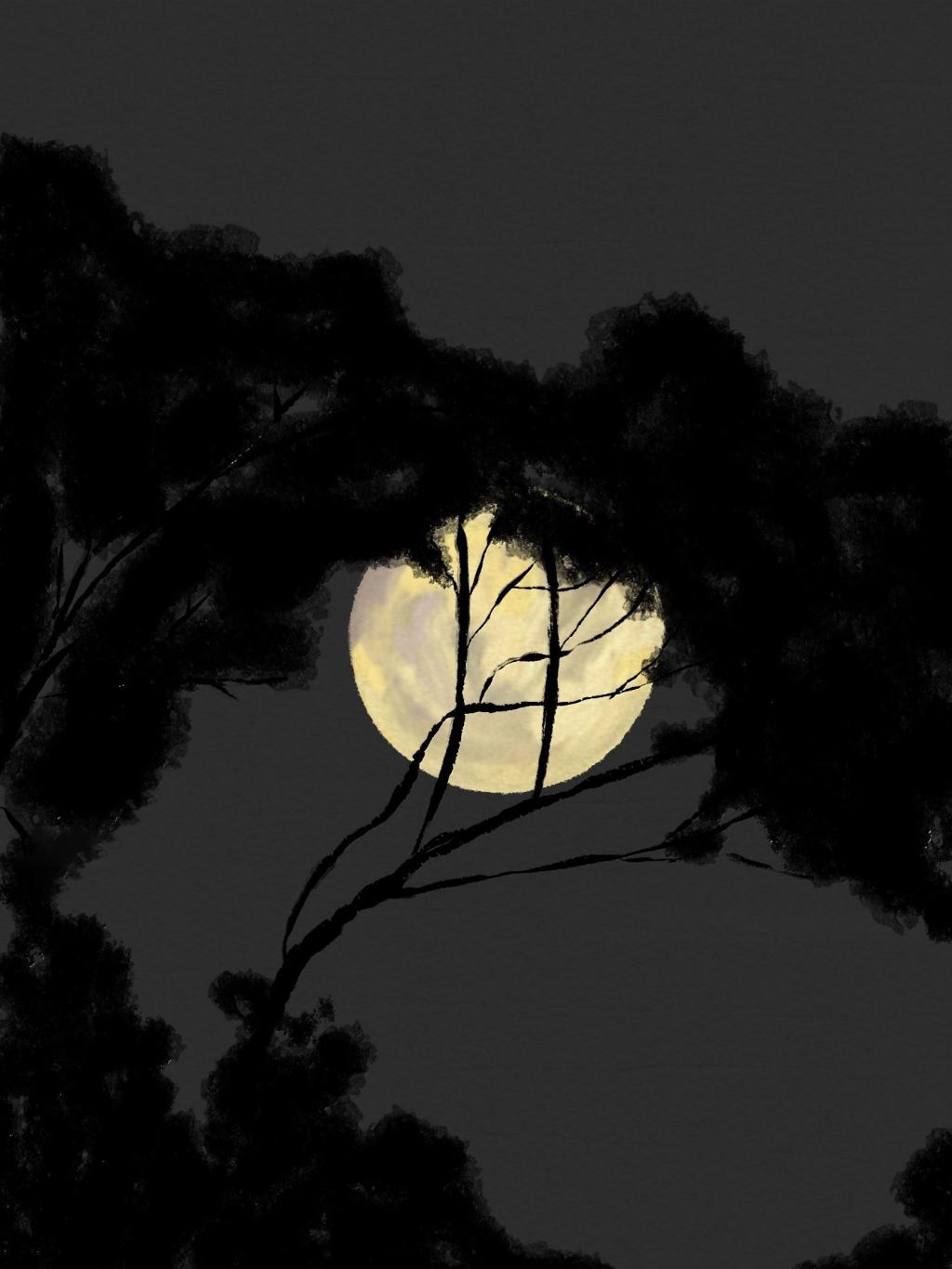 优美意境风景油画背景图