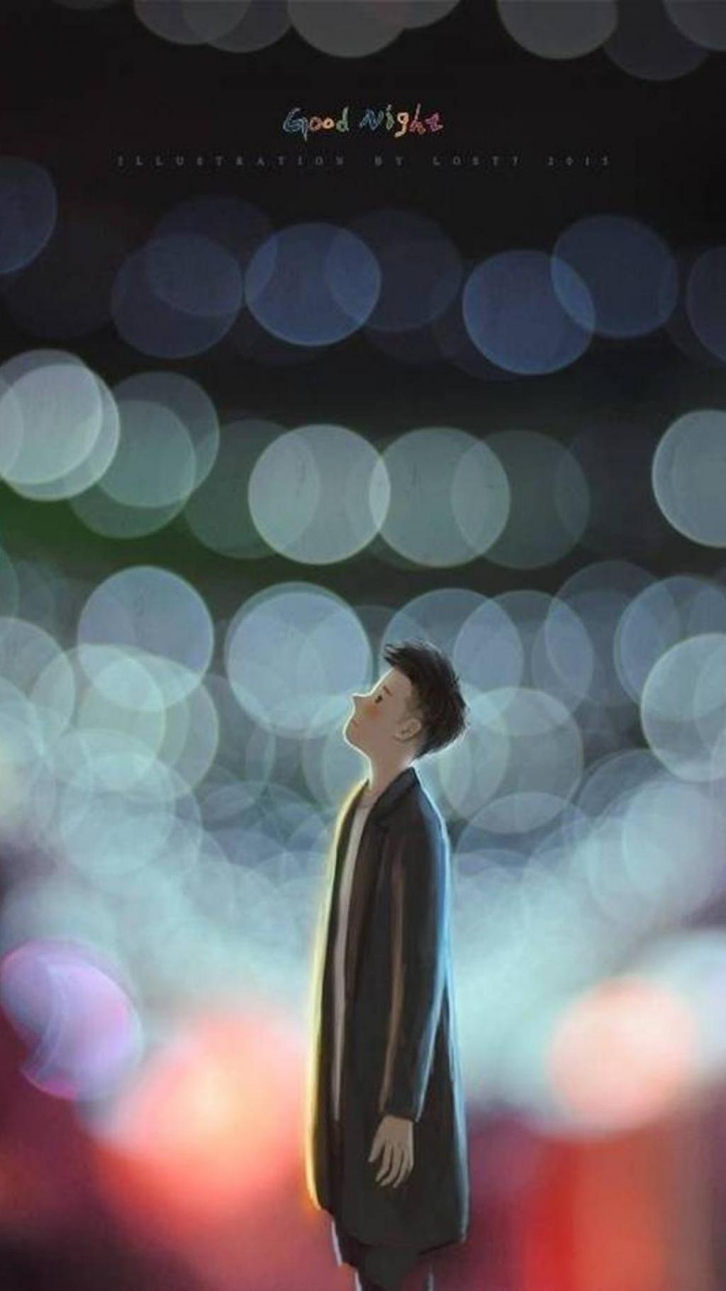 唯美梦幻晚安插画