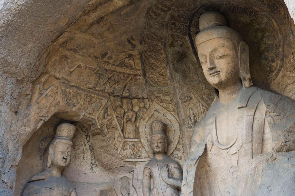 壮丽的山西大同云冈石窟图片