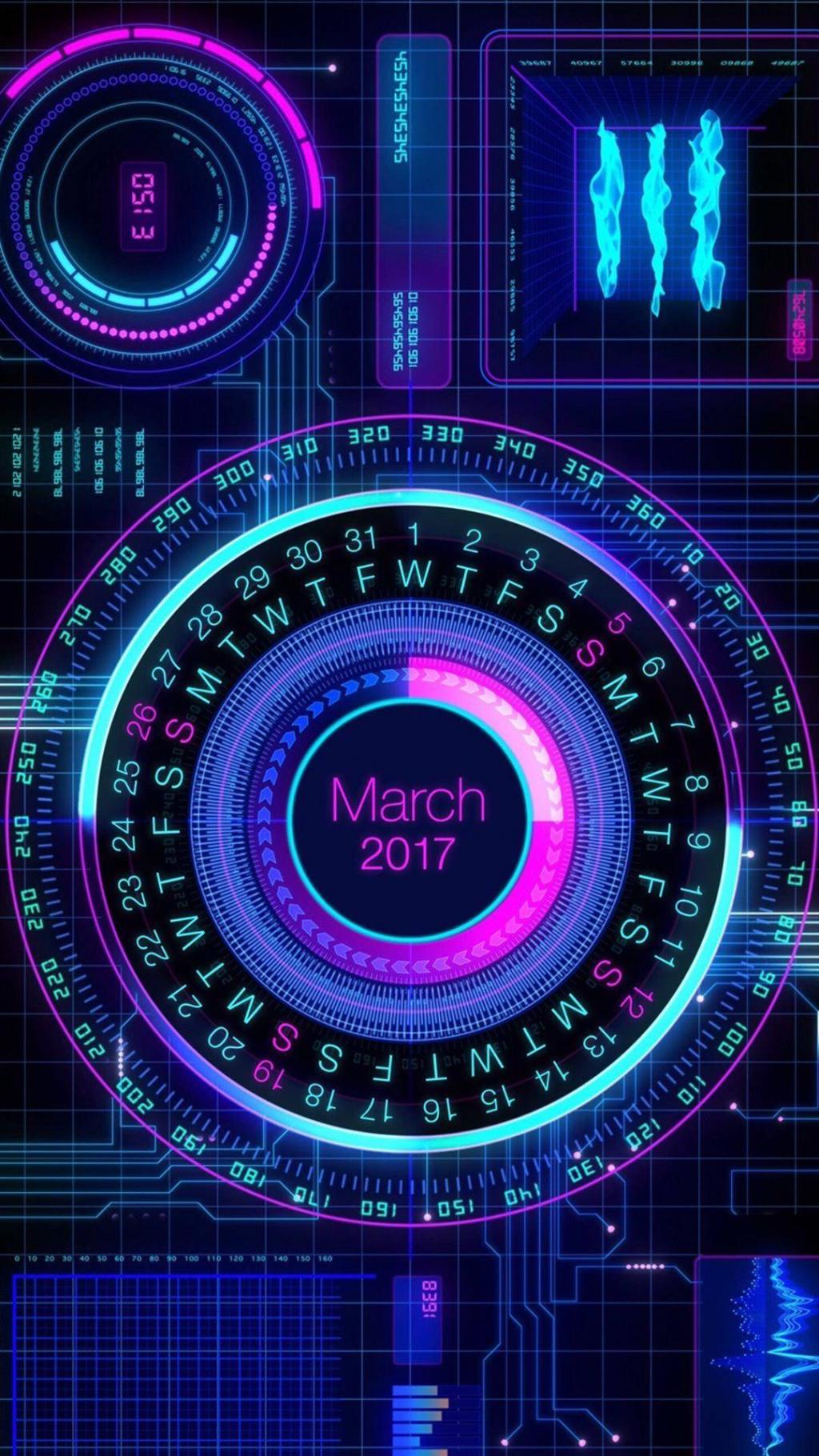 创意设计酷炫3月日历