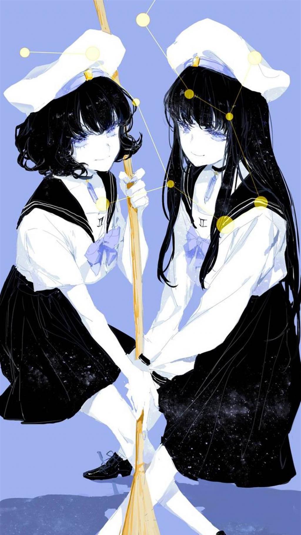 创意手绘十二星座美女