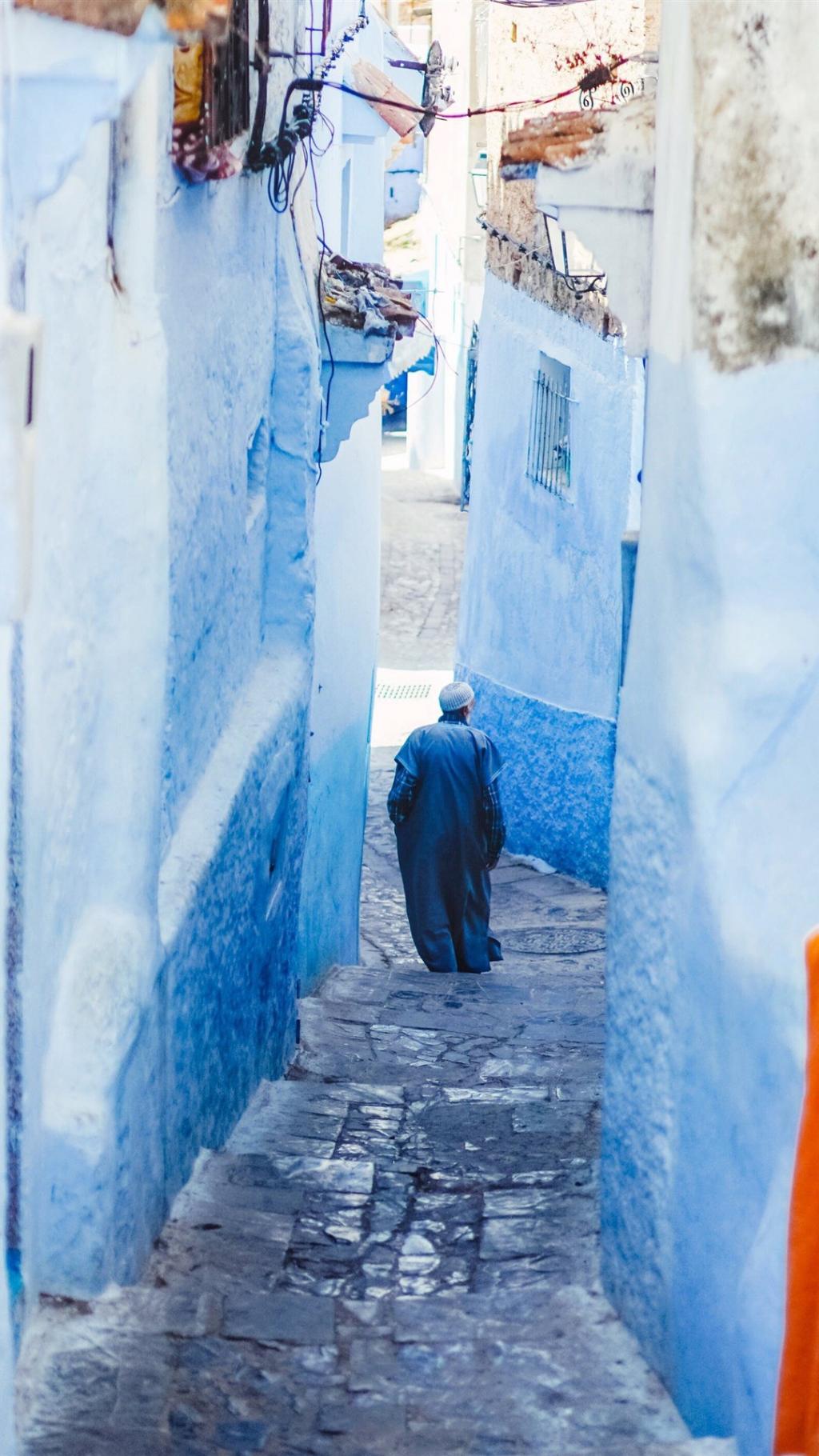 唯美蓝色调希腊风格建筑