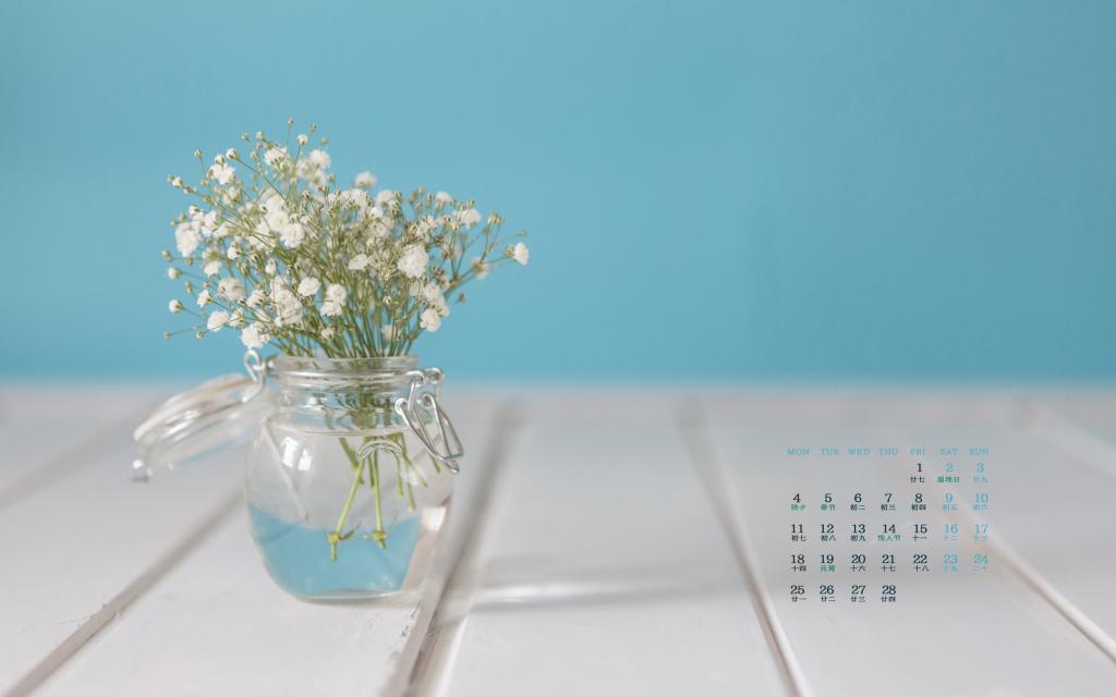 2019年2月小清新静物写真日历