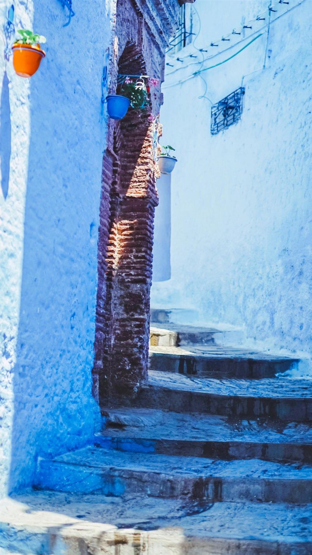 唯美蓝色调希腊风格建筑