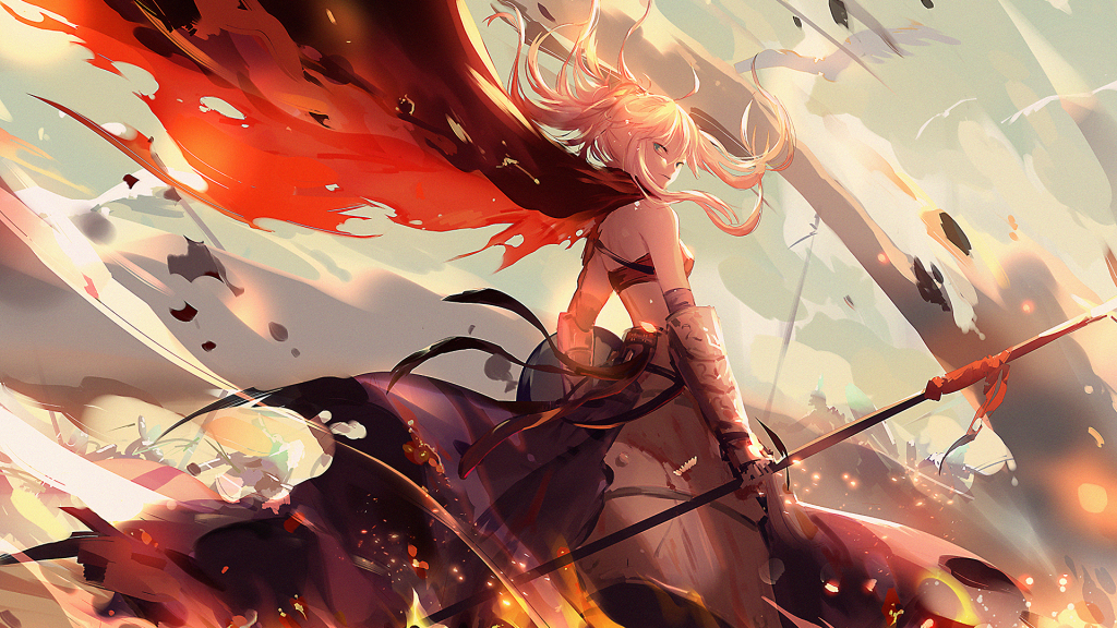 动漫女生孤独背影