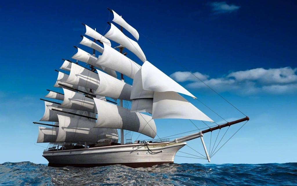 绝美的海上帆船