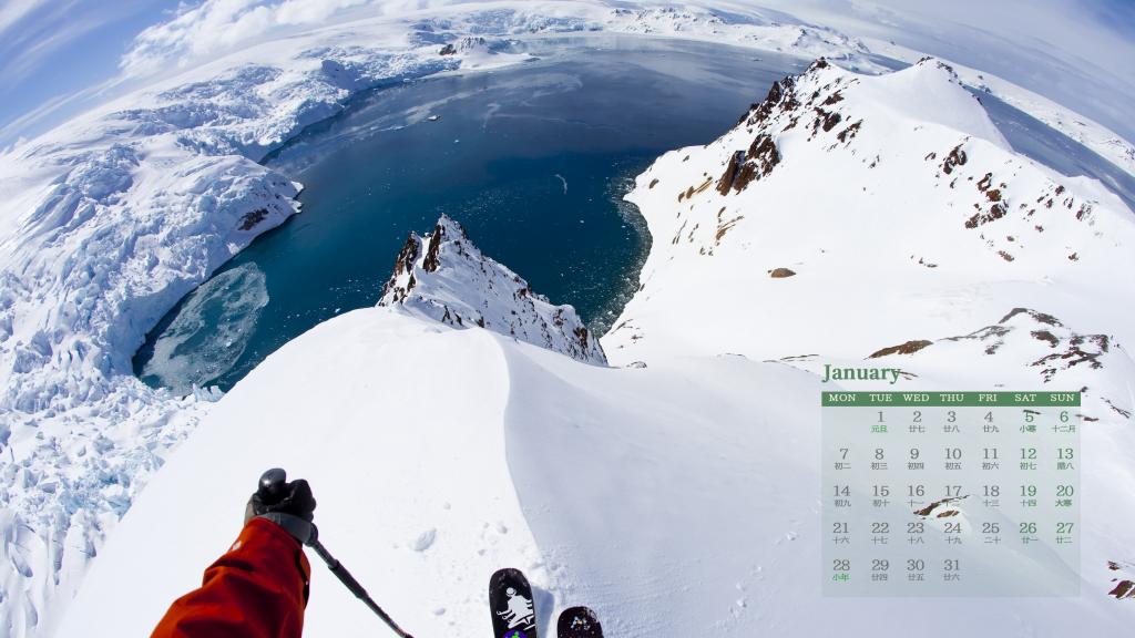 2019年1月南极洲的冰川日历