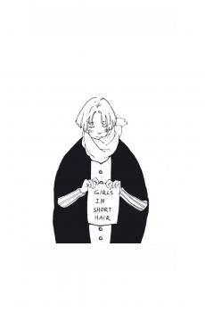 手绘黑白卡通人像-4