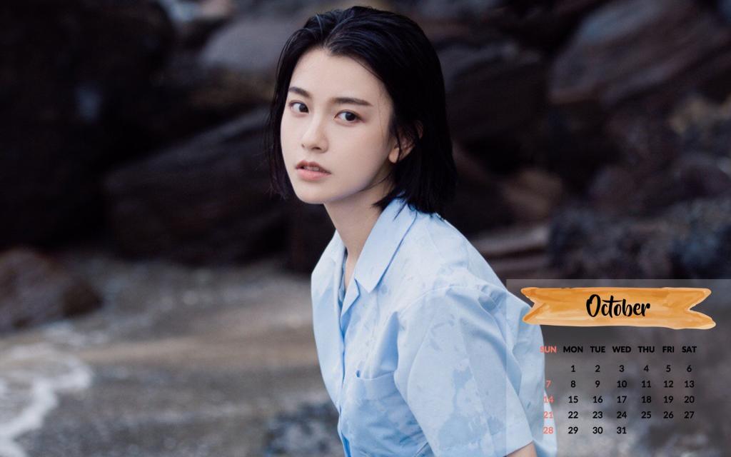 2018年10月制服美女迷人写真日历