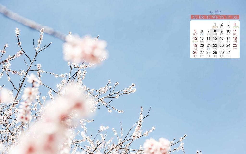 2019年5月小清新自然风光唯美写真日历