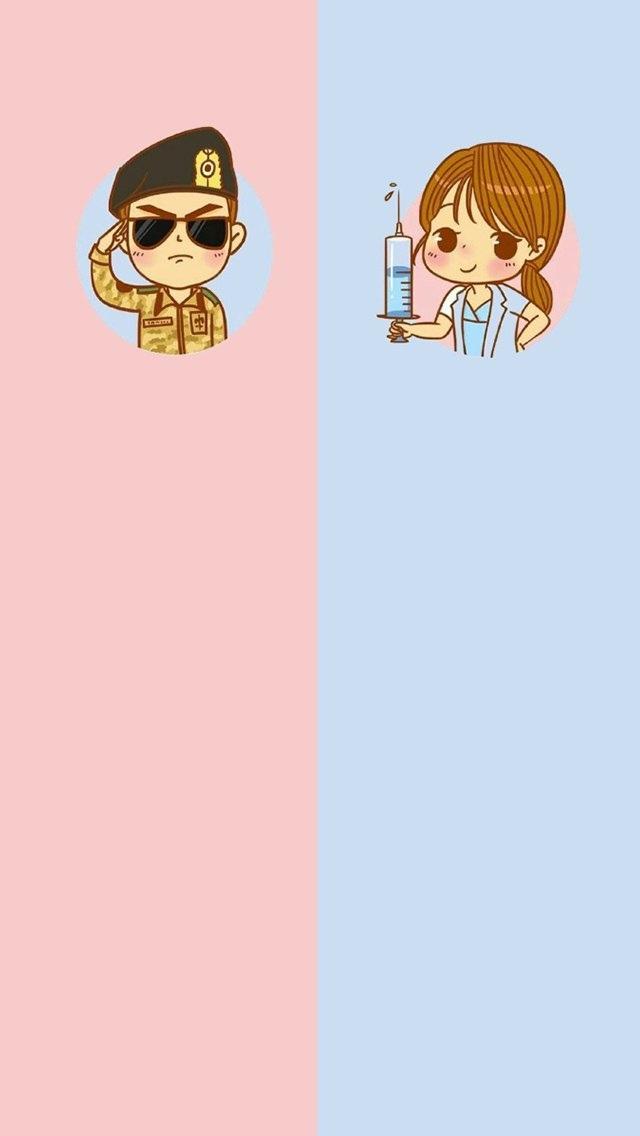 卡通情侣隔离区聊天背景