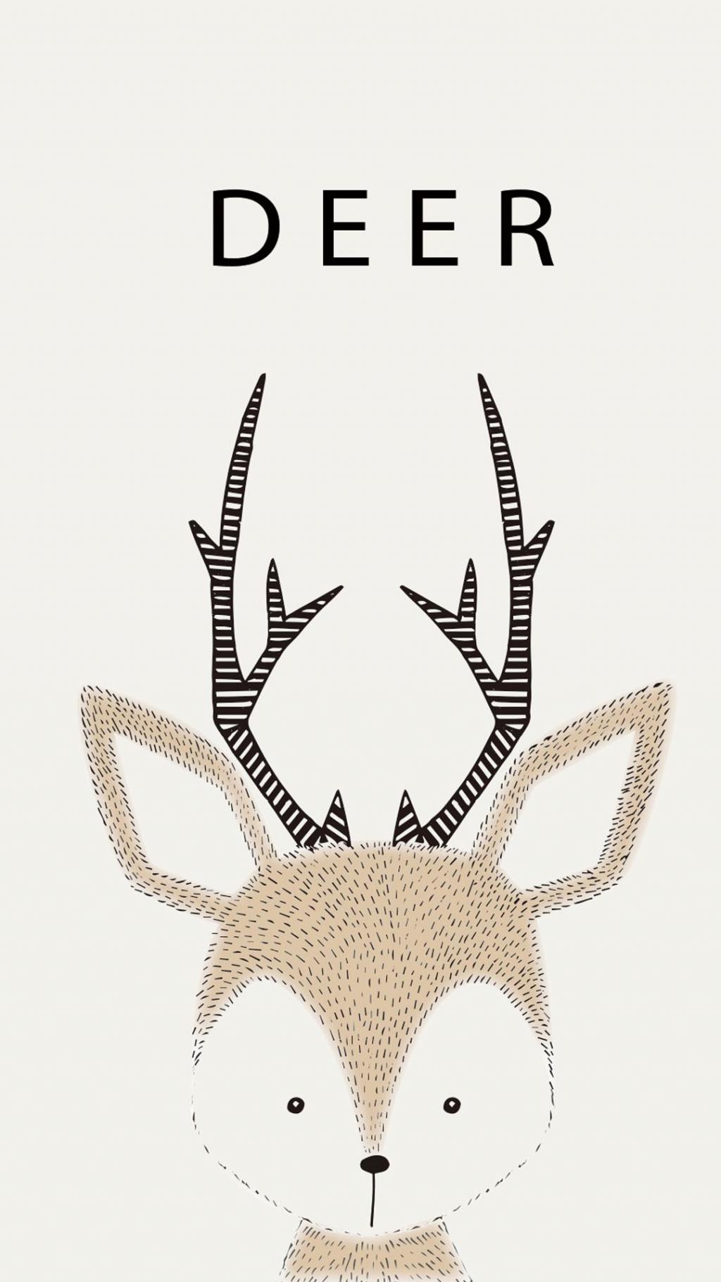 可爱的卡通动物简约插画