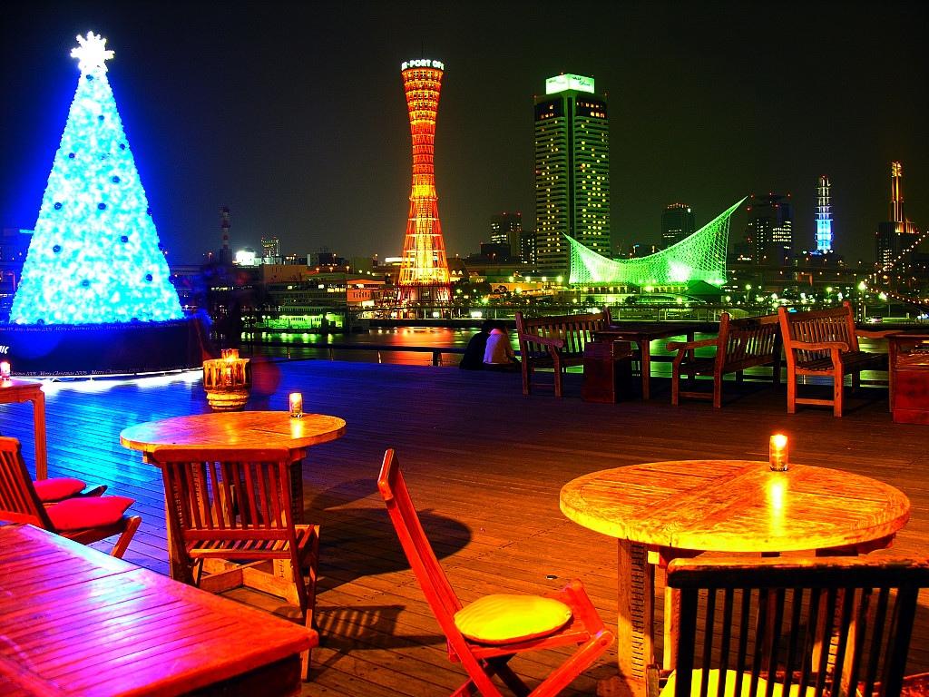 圣诞绚丽多彩夜景