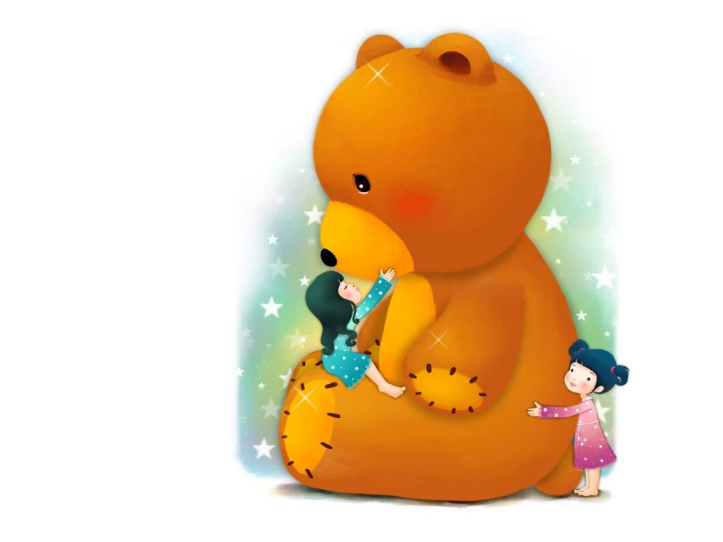 小女孩的卡通梦幻童年