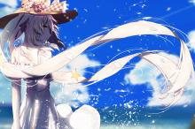 动漫女生孤独背影