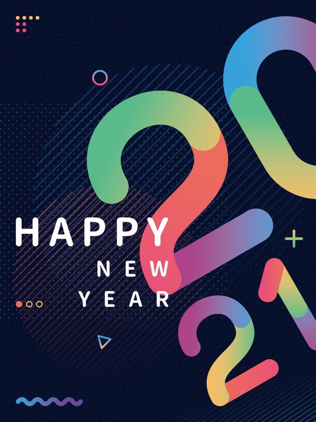 2021新年快乐炫彩数字图片