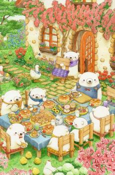 唯美卡通白熊插画