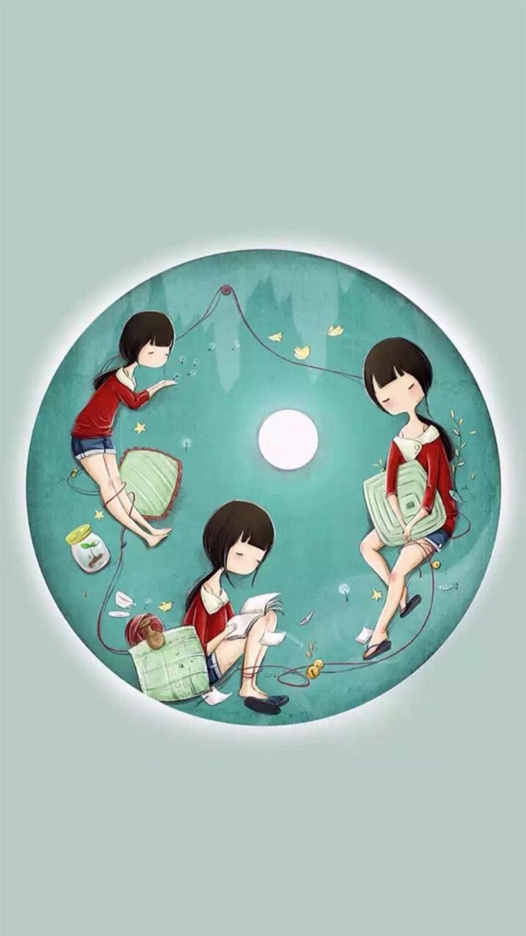 中秋节卡通唯美插画